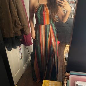 Multi-color Striped Maxi Dress